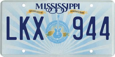 MS license plate LKX944