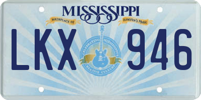 MS license plate LKX946
