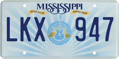 MS license plate LKX947