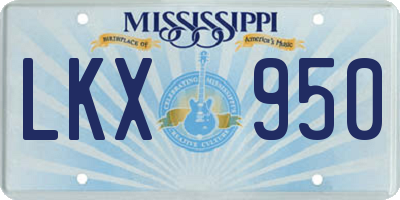 MS license plate LKX950
