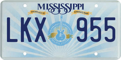 MS license plate LKX955