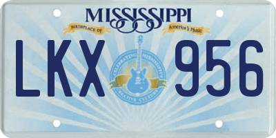 MS license plate LKX956