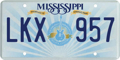 MS license plate LKX957