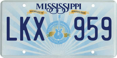 MS license plate LKX959