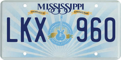 MS license plate LKX960