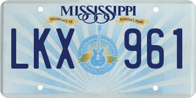 MS license plate LKX961