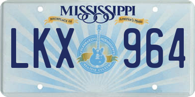 MS license plate LKX964