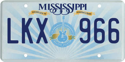 MS license plate LKX966