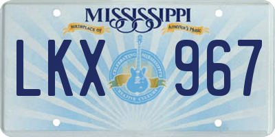 MS license plate LKX967