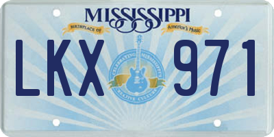 MS license plate LKX971