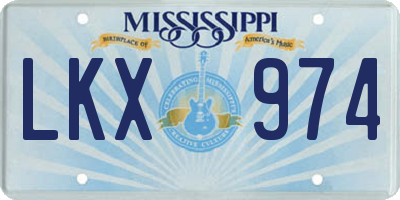 MS license plate LKX974