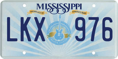 MS license plate LKX976