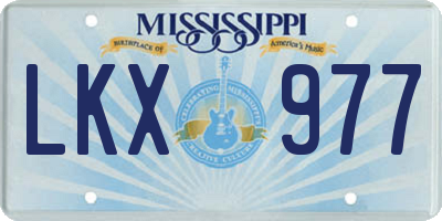 MS license plate LKX977