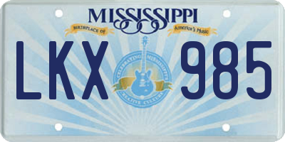 MS license plate LKX985