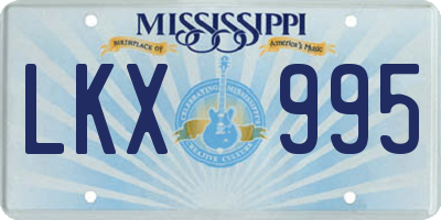 MS license plate LKX995