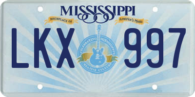 MS license plate LKX997