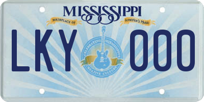 MS license plate LKY000