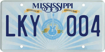 MS license plate LKY004