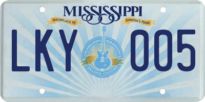MS license plate LKY005