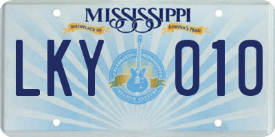 MS license plate LKY010