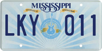 MS license plate LKY011