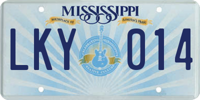 MS license plate LKY014