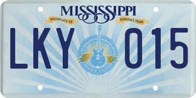 MS license plate LKY015