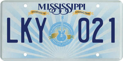 MS license plate LKY021