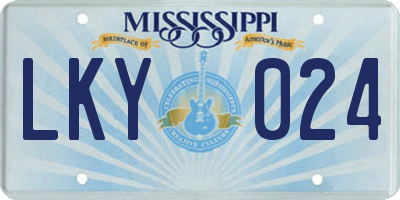MS license plate LKY024