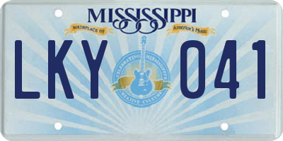 MS license plate LKY041