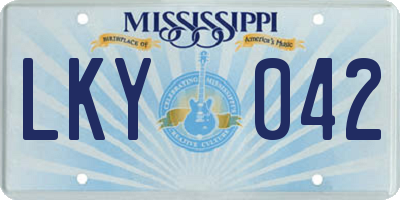 MS license plate LKY042