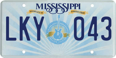 MS license plate LKY043