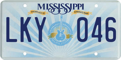 MS license plate LKY046