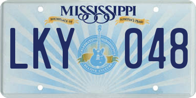 MS license plate LKY048