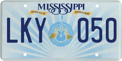 MS license plate LKY050