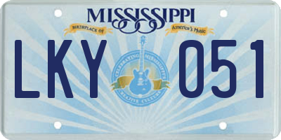 MS license plate LKY051