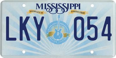 MS license plate LKY054