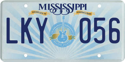 MS license plate LKY056