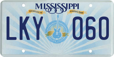 MS license plate LKY060