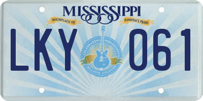 MS license plate LKY061