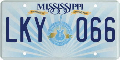 MS license plate LKY066