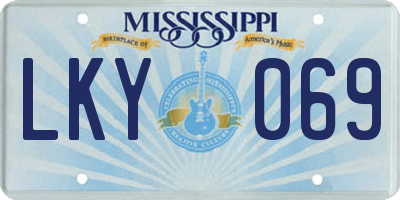 MS license plate LKY069