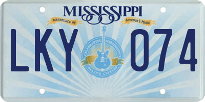 MS license plate LKY074