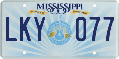 MS license plate LKY077