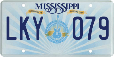 MS license plate LKY079