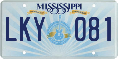 MS license plate LKY081