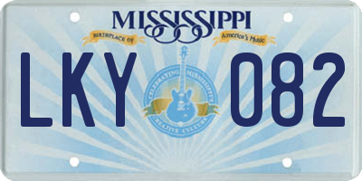 MS license plate LKY082