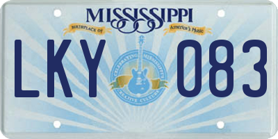 MS license plate LKY083
