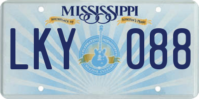 MS license plate LKY088