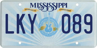 MS license plate LKY089
